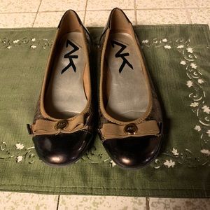 Tarly Leopard Fabric Anne Klein Ballot Flats Size 81/2